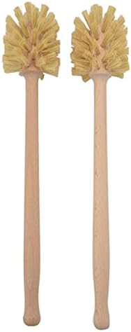 Eioflia Wood Toilet Brush 2PCS 14x3in Non Slip