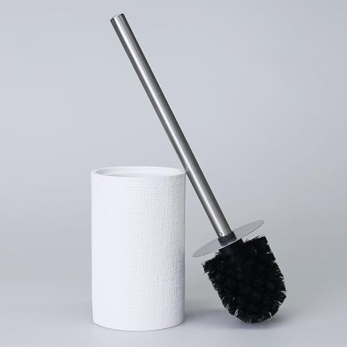 Linen Model Toilet Brush with Holder White 1
