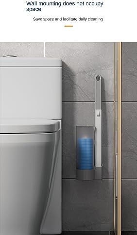 Wall Mounted Toilet Brush Holder Set with 42 Brush Heads