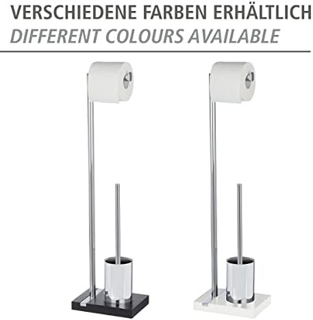 WENKO 20486100 Toilet Brush with Roll Holder Noble White