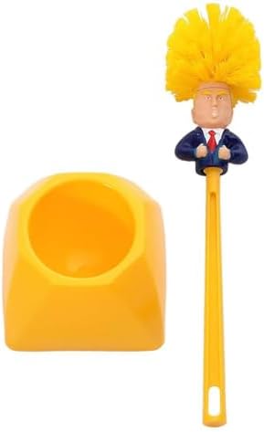 Trump Toilet Brush Set with Holder - Funny Novelty Cleaning Tool