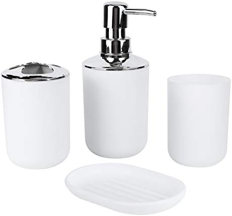 PerGar 4-Piece Bathroom Accessories Set White