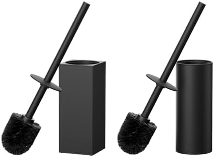 FORIOUS Toilet Brush and Holder Set with 304 Stainless Steel Base