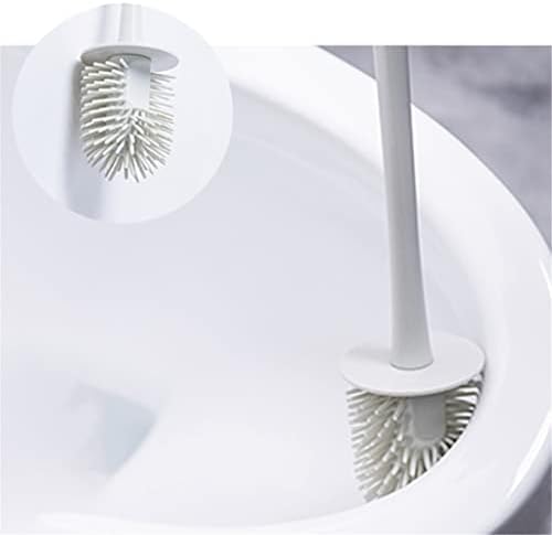 Wall-Mounted Toilet Brush with Holder Set TPR Soft Silicone Brush Light Blue