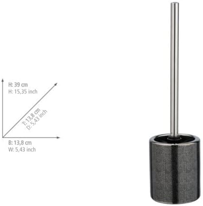 WENKO Nuria Toilet Brush Holder Silver Anthracite 1