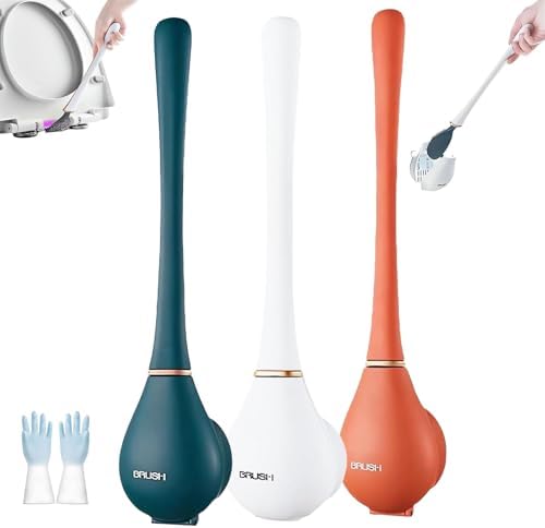 Modern Flexible Silicone Toilet Brush Set with Holder