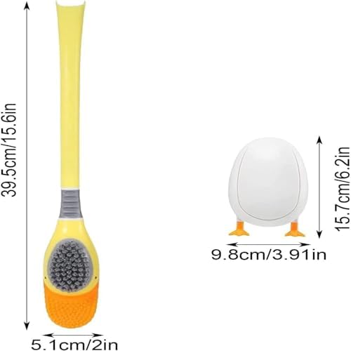 Diving Duck Toilet Brush and Holder Set Pink
