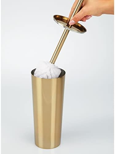 mDesign Soft Brass Toilet Brush and Holder Set 1