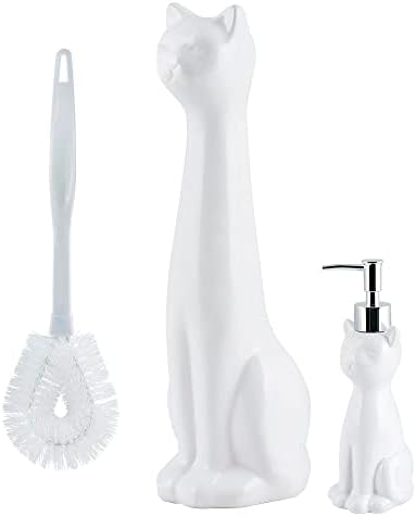 Allure Home Creation Cat Toilet Brush Holder 3-Piece Set