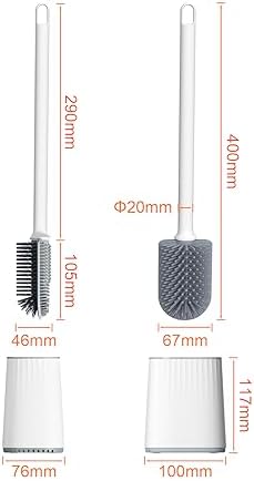 GRIFEMA Silicone Toilet Brush with Drying Holder Set