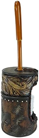 Ebros Gift Western Cowboy Toilet Brush Holder Set