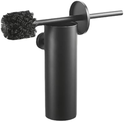 Matte Black Toilet Brush with Holder and Replaceable Brush Head