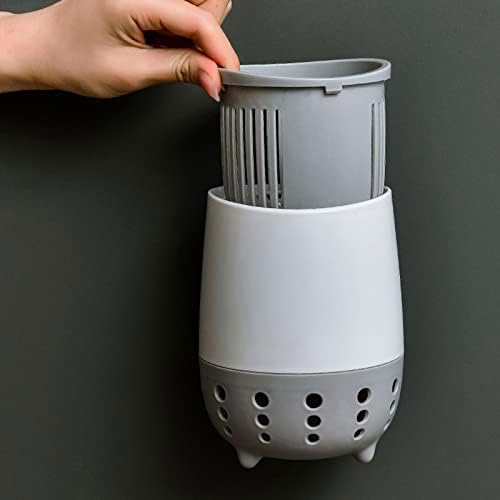 Toilet Brush and Holder Set with Strong Bristles and Durable Handle