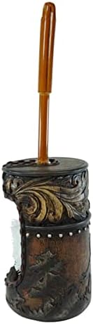 Ebros Gift Western Cowboy Toilet Brush Holder Set