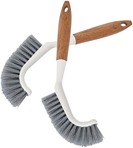 Hemoton 2pcs Wooden Handle Toilet Brush Set