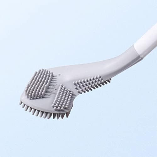 Silicone Toilet Brush with Holder Set for Bathroom Cleaning