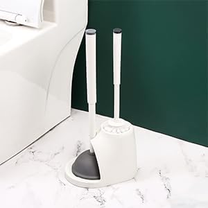 ToiletBuddies Toilet Brush Plunger Set - 2 in 1 Bristle Brush and Holder