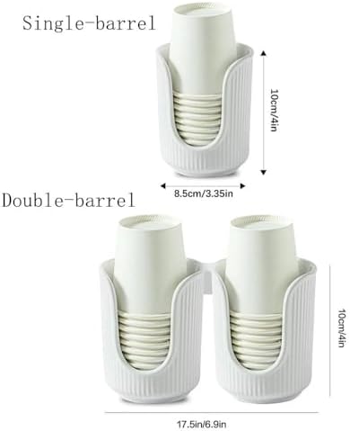 Bathroom Cup Dispenser with Non-Slip Base Black Plastic