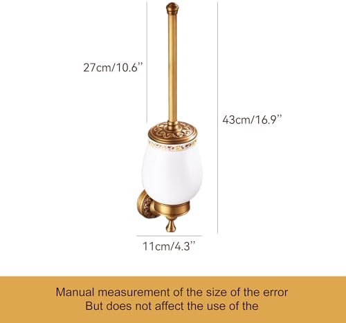 MOGFCT Wall Mounted Toilet Brush Holder Set in Antique Brass