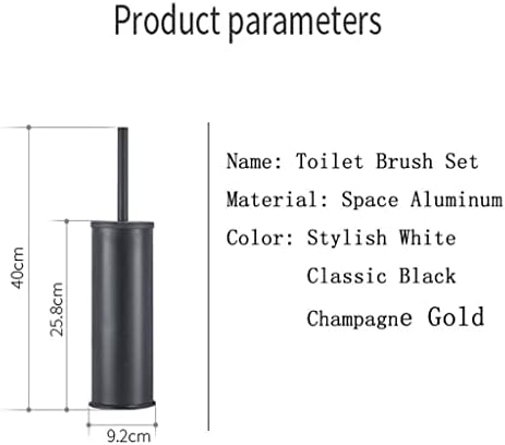 Durable Toilet Brush Holder Set Gold Black Aluminum