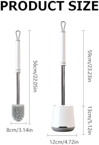 Toilet Brush with Covered Holder and Durable Bristles