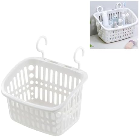 Plastic Hanging Shower Caddy with Draining Holes White 1