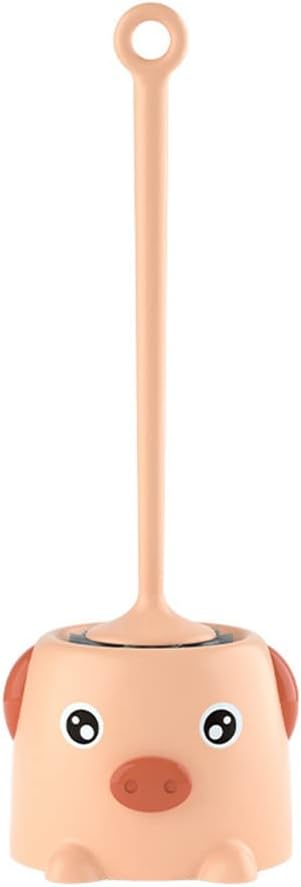 Petersty Cute Toilet Brush with Holder - Pink