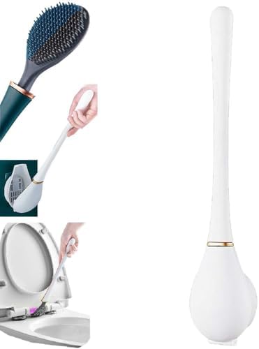 Flexible Silicone Toilet Brush with Wall Mounted Holder