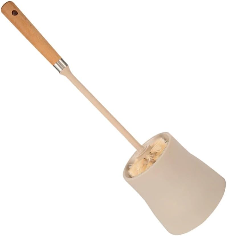 NLIEOPDA Toilet Cleaning Brush Set with Wood Handle