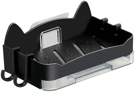 BPKADHY Cat Soap Dish with 4 Hooks Wall Mount