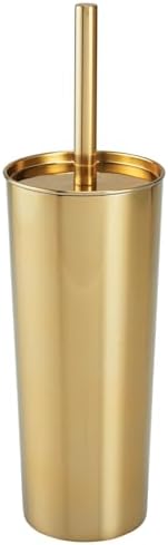 mDesign Soft Brass Toilet Brush and Holder Set 1