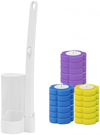 Ergonomic Toilet Brush with 18 Refills and Storage Box