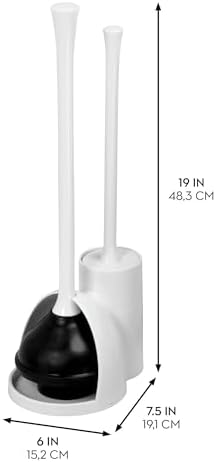 iDesign Toilet Brush Plunger Set - 2 Piece White