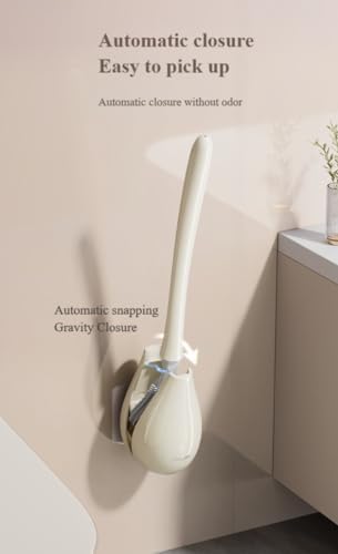 Toilet Brush and Holder Set - Wall Mounted No Drill Required 1