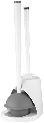 ToiletBuddies Toilet Brush Plunger Set - 2 in 1 Bristle Brush and Holder