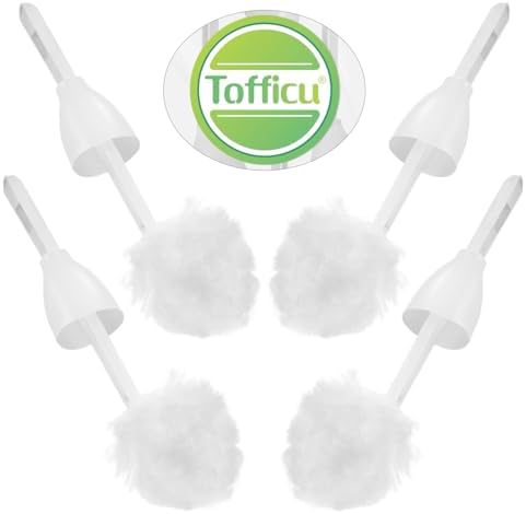 Tofficu 5Pcs Soft Toilet Bowl Brush White Polypropylene