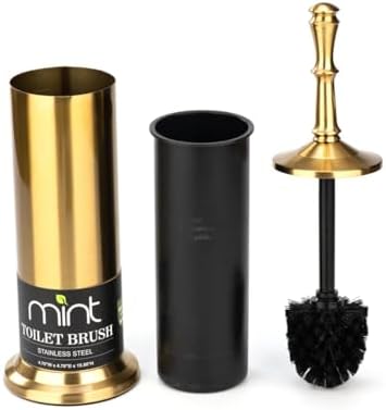 JV Textiles Aged Brass Toilet Brush Set 1