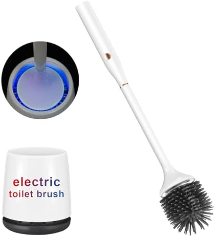 Electric Toilet Brush with Self-Cleaning Light and Ventilated Base 1