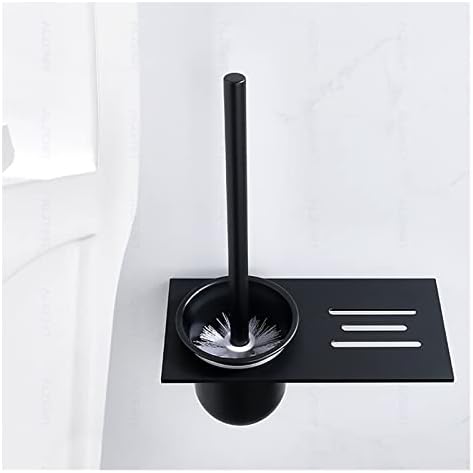 INPETS Toilet Brush Holder Matte Black Aluminum