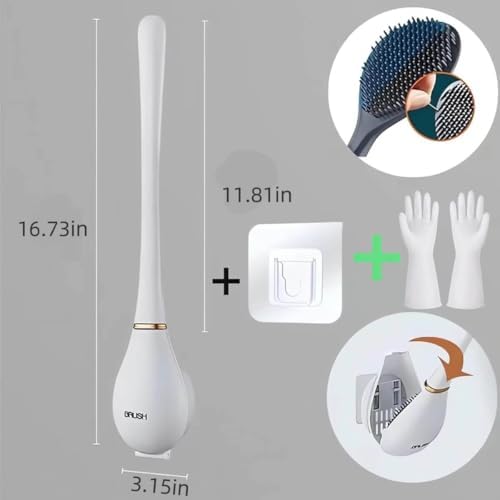 2025 New Upgrade Silicone Toilet Scrubber with Holder