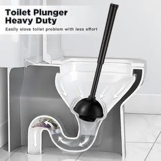 Toilet Brush Plunger Set - 2 in 1 for Bathroom