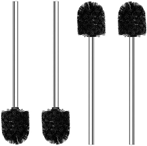 4PCS Toilet Brush with Stainless Steel Handle for Effective Bathroom Cleaning