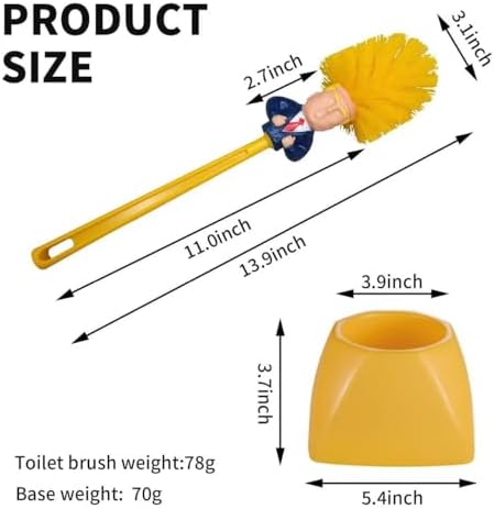 Trump Toilet Brush Set with Holder - Funny Novelty Cleaning Tool