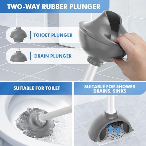 LOVLOY 2-in-1 Toilet Brush and Plunger Set