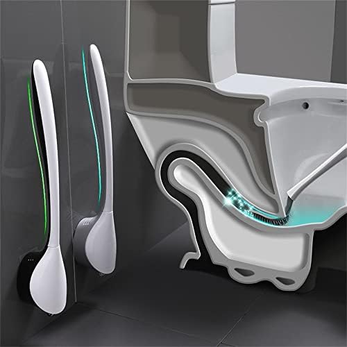 Toilet Brush with Wall Mount and Soft Silicone Bristles