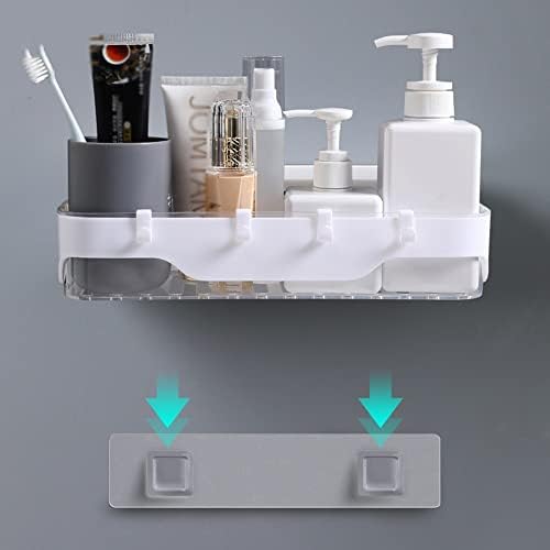 ANNBKA Wall-Mounted Shower Caddy with Hooks and Drainage 1