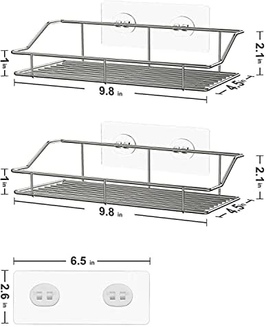 FINANCIALLY LIT 2-Pack Stainless Steel Shower Caddy