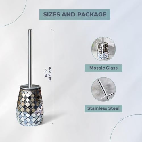 Modern Toilet Brush and Holder Set Black Gold 1
