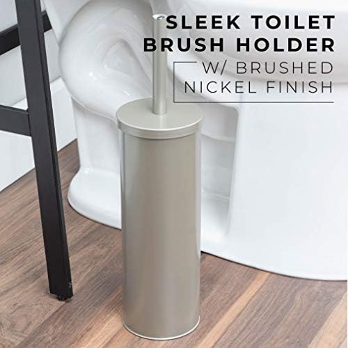 JS Jackson Supplies Sleek Toilet Brush with Metal Handle - Brushed Nickel
