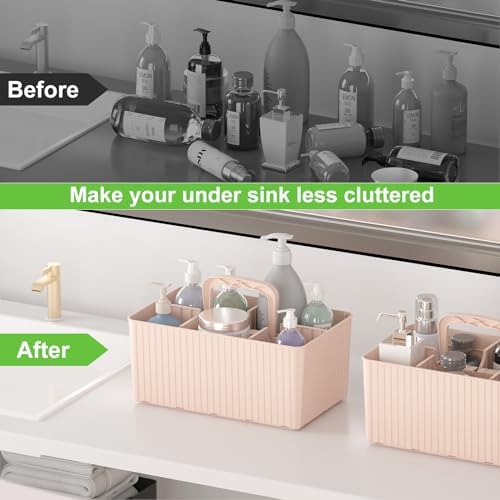 DAYHOPE Plastic Shower Caddy Organizer 2 Pack Pink